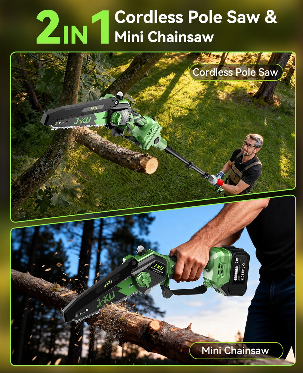 J-KU handheld mini chainsaw close-up highlighting precise control