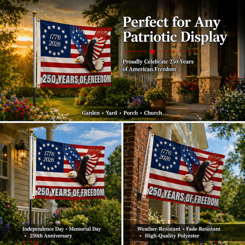 J0Mob flag displayed on porch showing festive look and curb appeal benefit