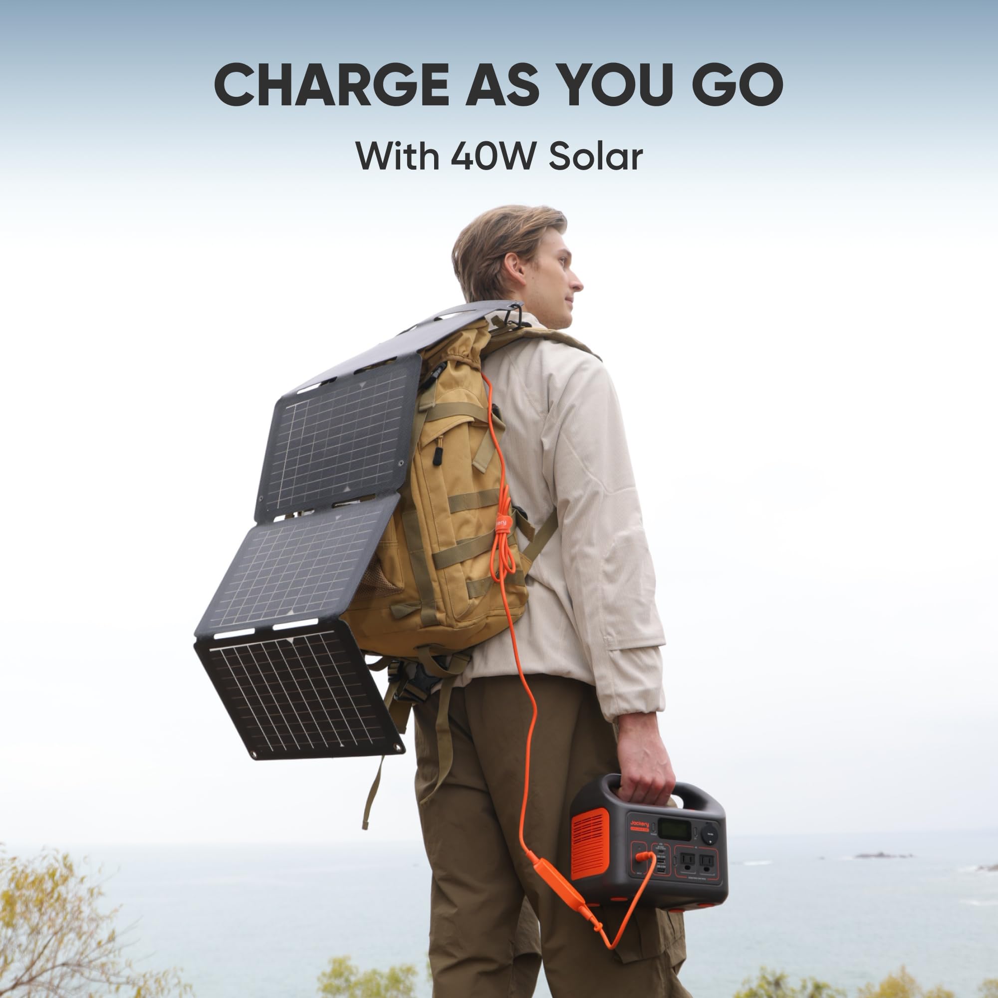 Jackery Explorer 300 powering a laptop to show practical work-from-outdoor use