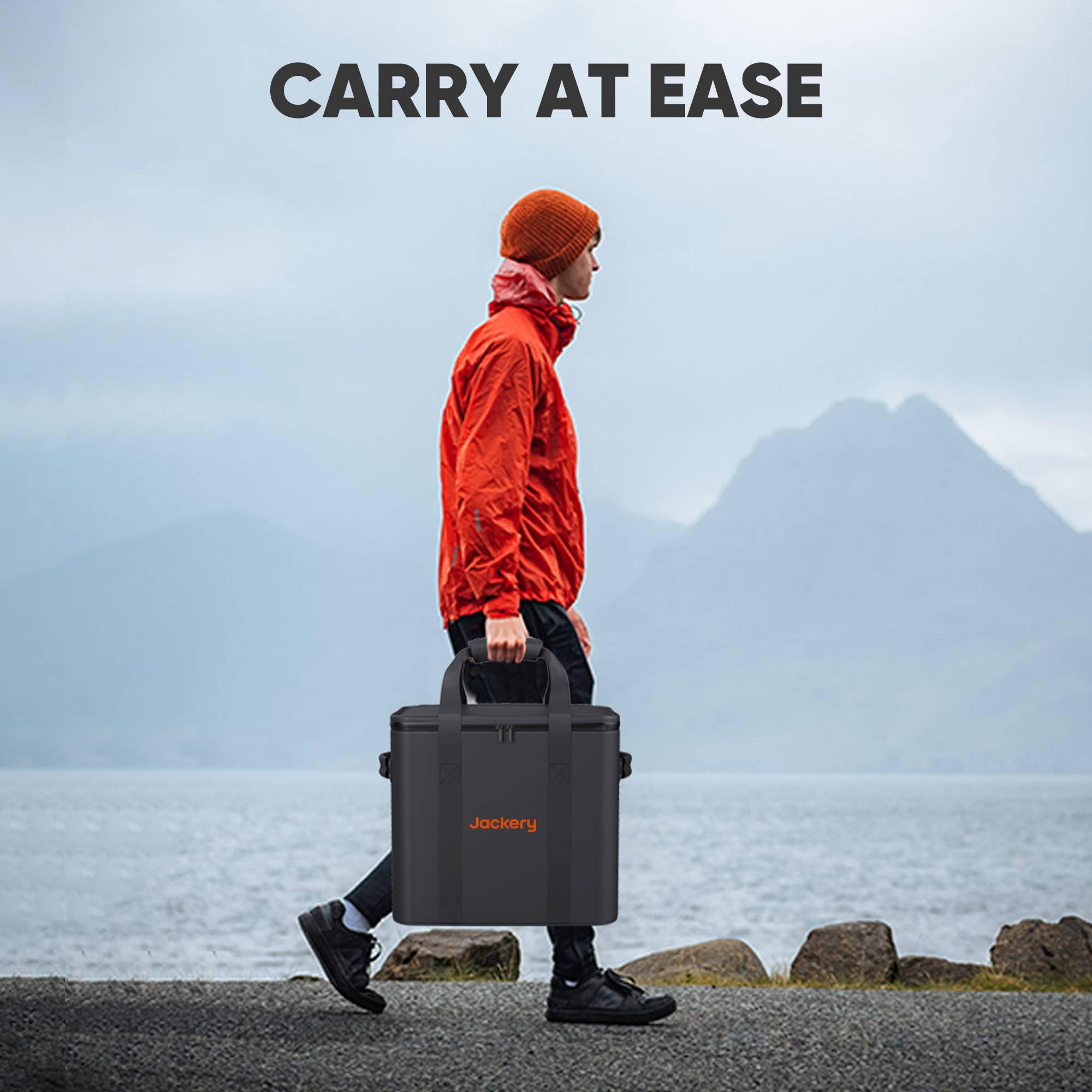 Jackery reinforced handle and zipper for easier transport