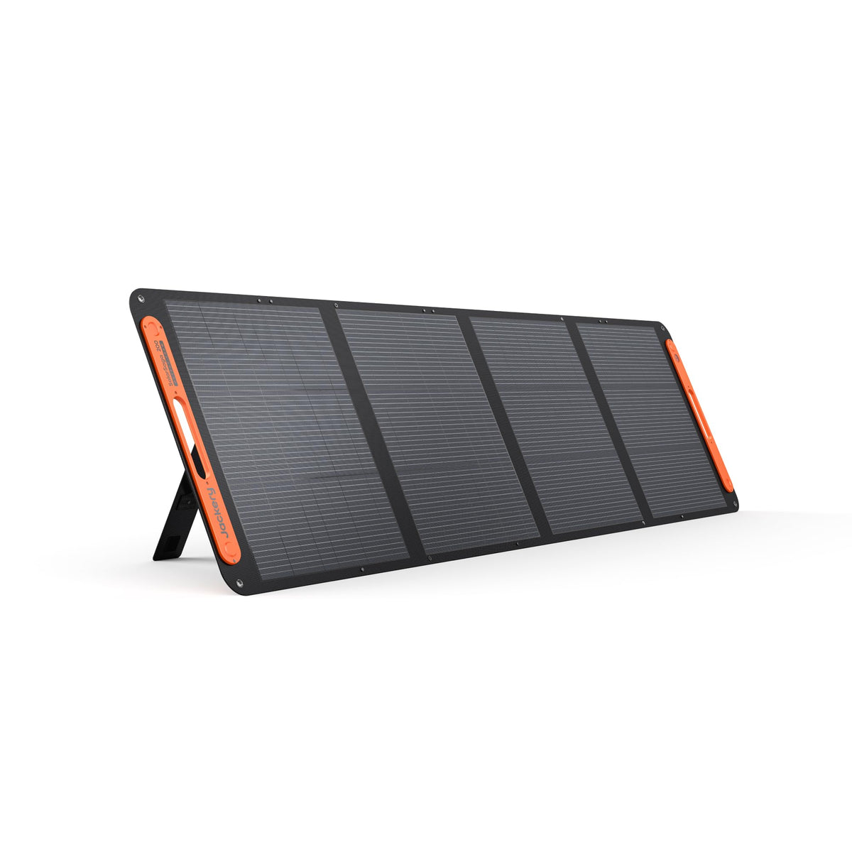 Jackery SolarSaga 200W front panel view showing compact portability and fast setup benefit