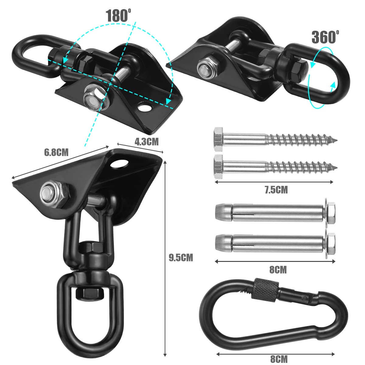 JACNITAD carabiner and connector detail showing quick-release convenience and strength