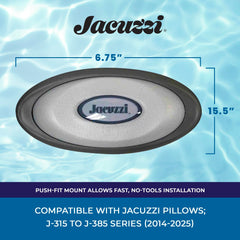 Jacuzzi back-mount detail showing push-in mounting for easy install