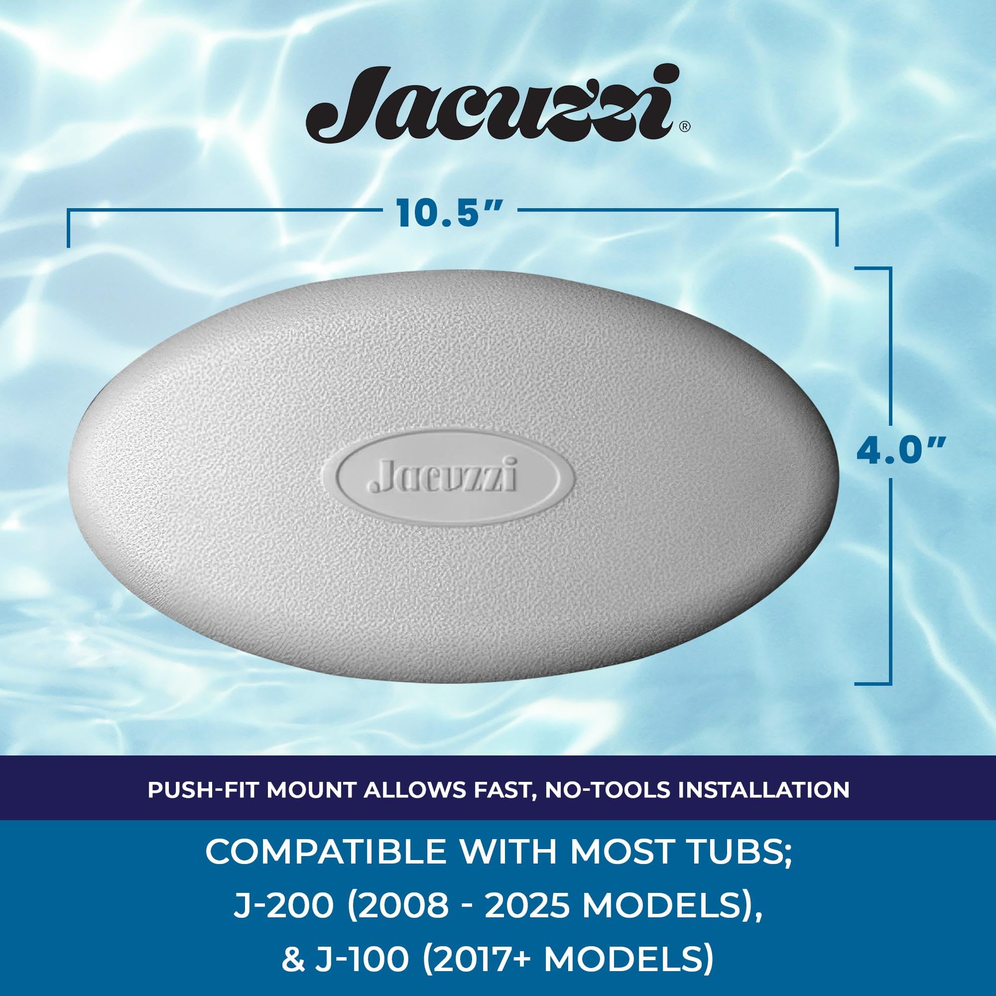 Jacuzzi snap-in detail showing attachment tabs for secure fit benefit