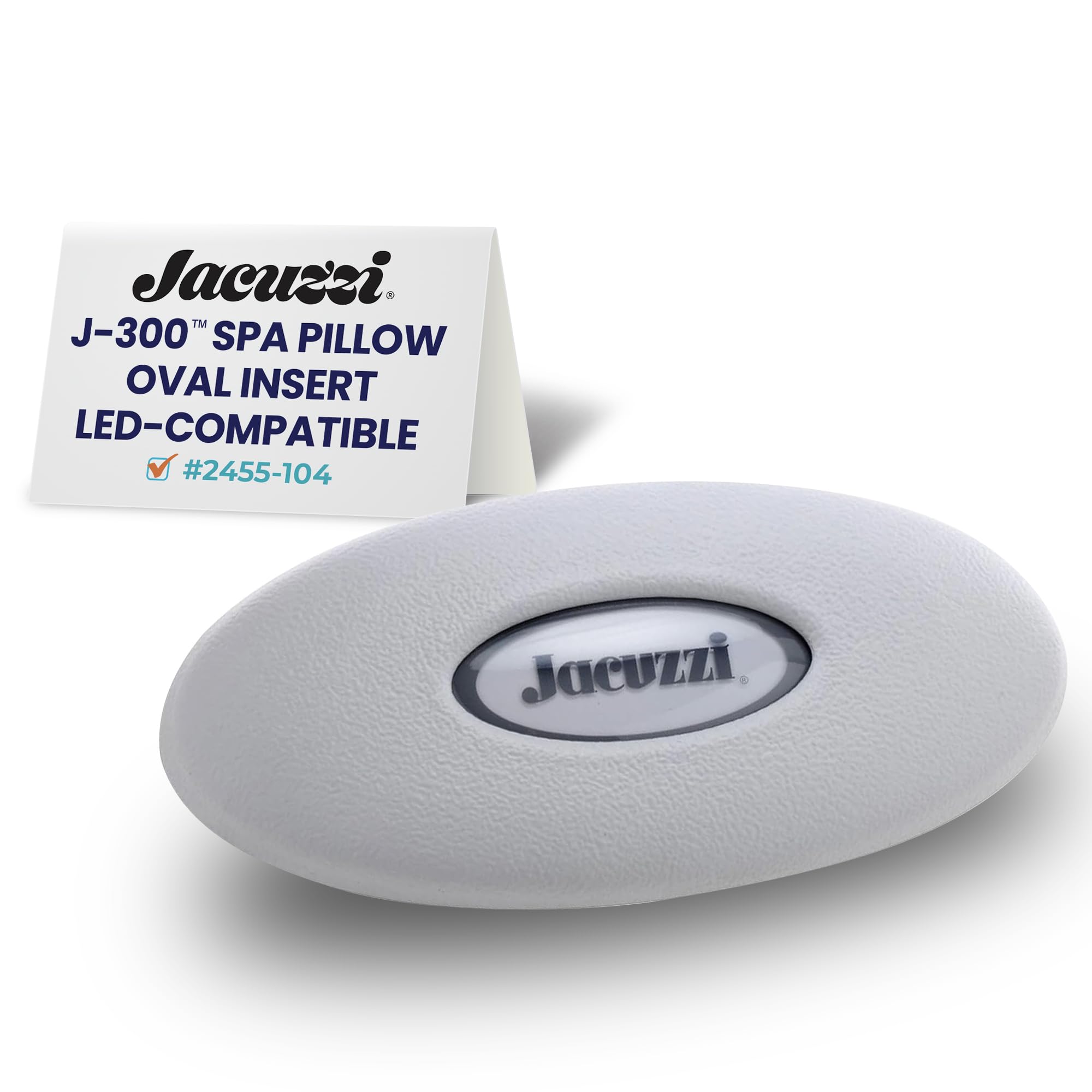 Jacuzzi pillow front view showing logo and restored comfort
