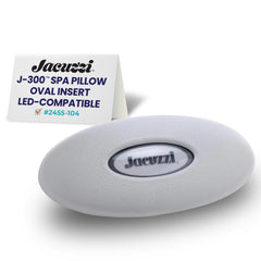 Jacuzzi pillow front view showing logo and restored comfort