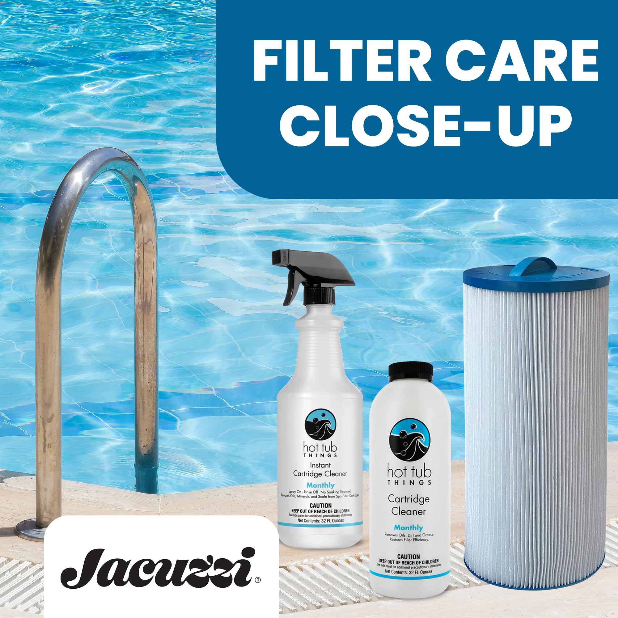 Jacuzzi ProClear in a spa lifestyle setting promoting clear water
