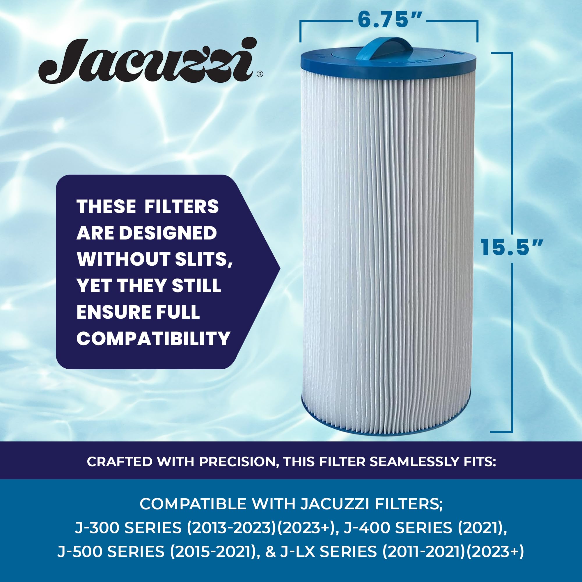 Jacuzzi ProClear pleated media closeup demonstrating effective filtration
