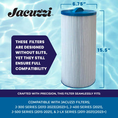 Jacuzzi ProClear pleated media closeup demonstrating effective filtration