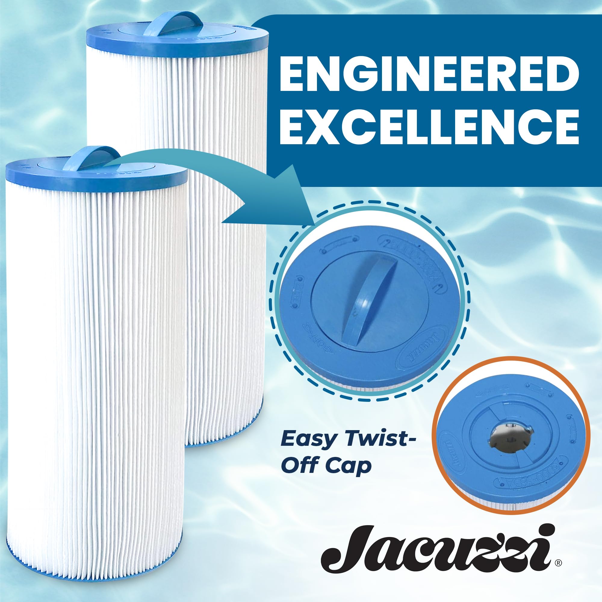 Jacuzzi filter beside ruler for scale to show accurate dimensions and fit