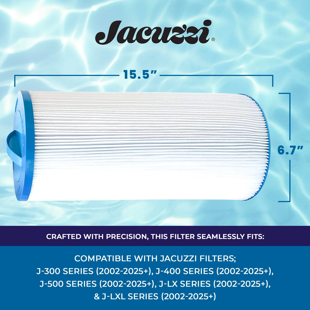Jacuzzi twist-off cap and handle detail enabling quick removal and mineral access