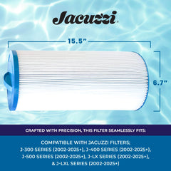 Jacuzzi twist-off cap and handle detail enabling quick removal and mineral access
