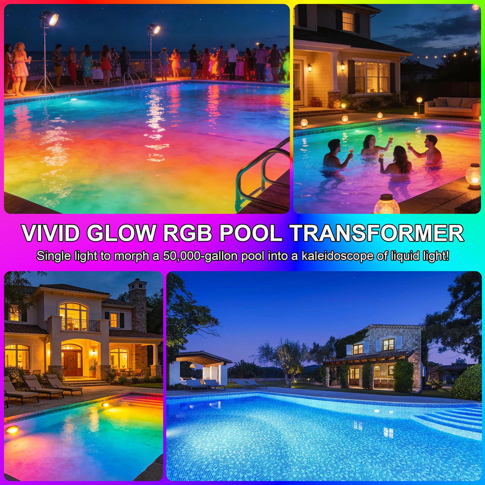 Jadisi bulb lighting backyard pool at dusk, enhances evening gatherings benefit