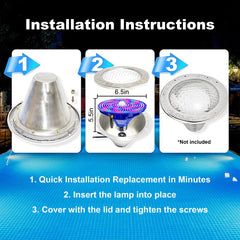 Jadisi installed in-pool at night producing colorful ambient lighting around water