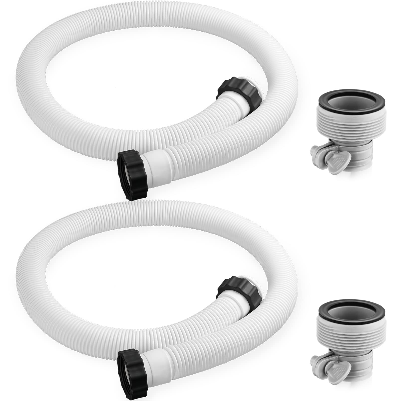 Jadive front view of two replacement pool hoses showing kit completeness and convenience