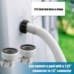 Jadive hose attached to an above-ground pump illustrating easy installation