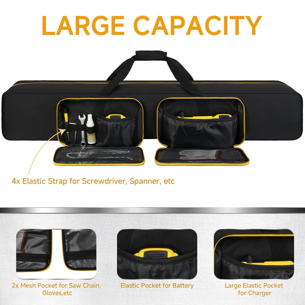 Jaffzora elastic pocket detail holding batteries and chargers securely