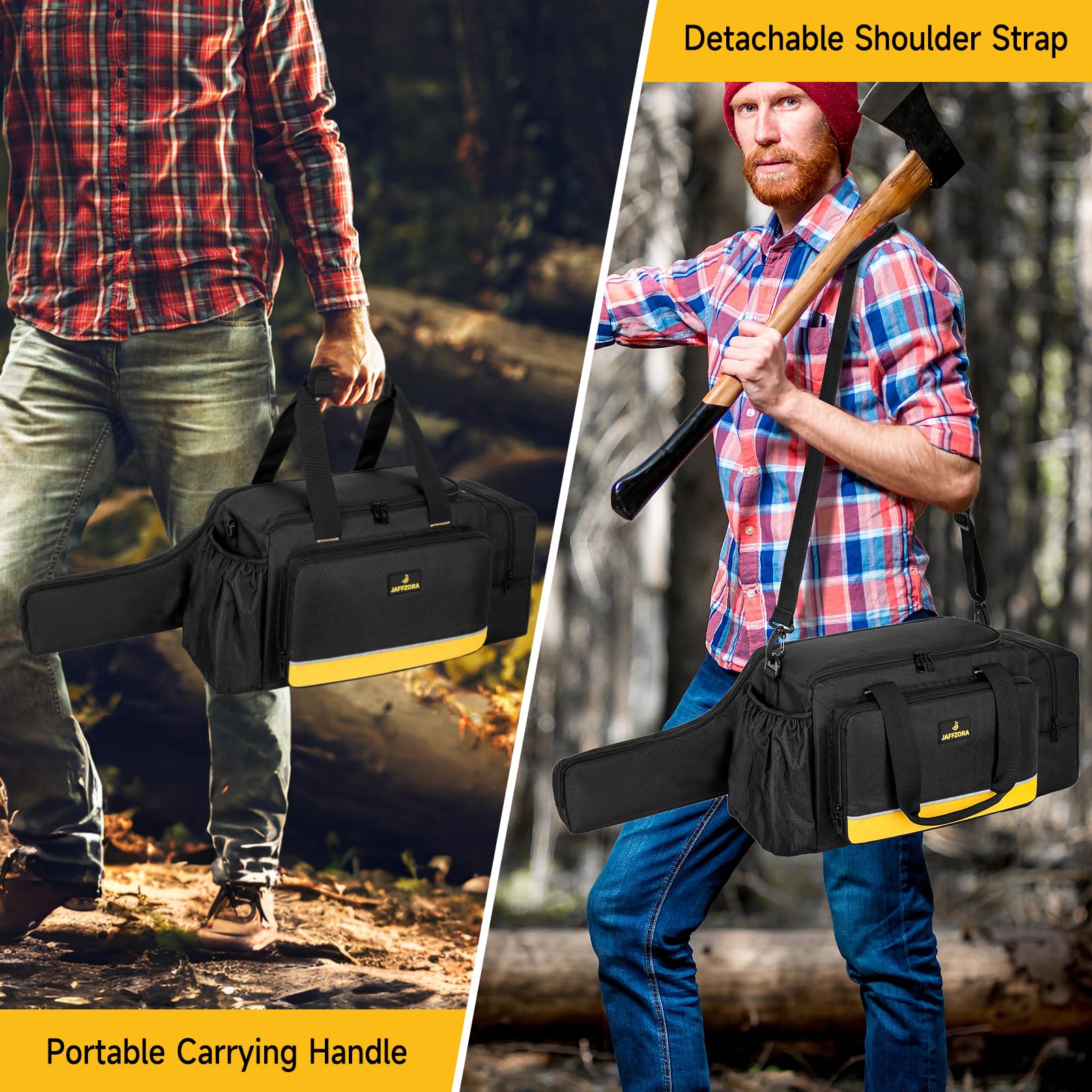 Jaffzora padded handle and detachable shoulder strap for comfortable carrying