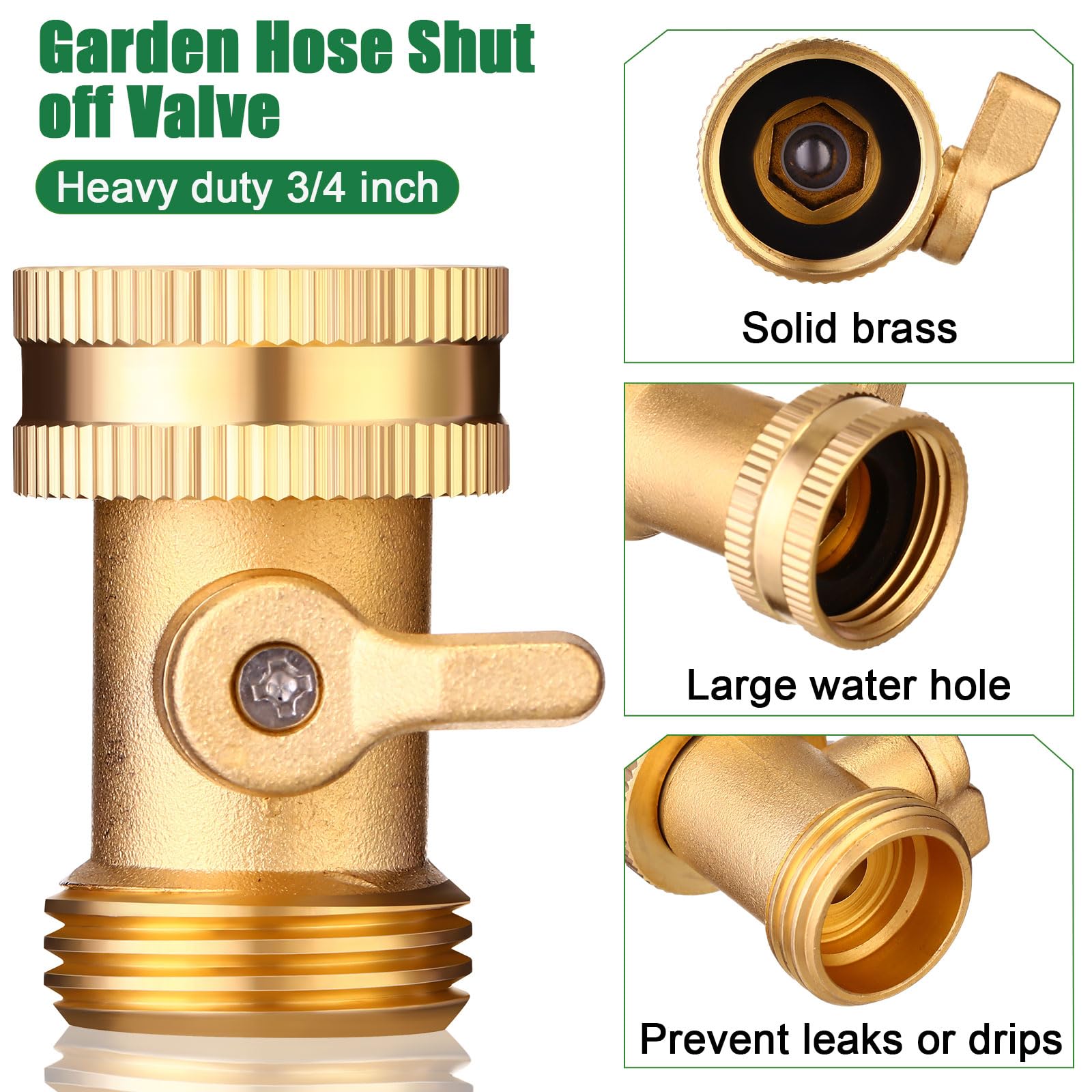JaGely close-up of solid brass valve body highlighting corrosion resistance and durable finish