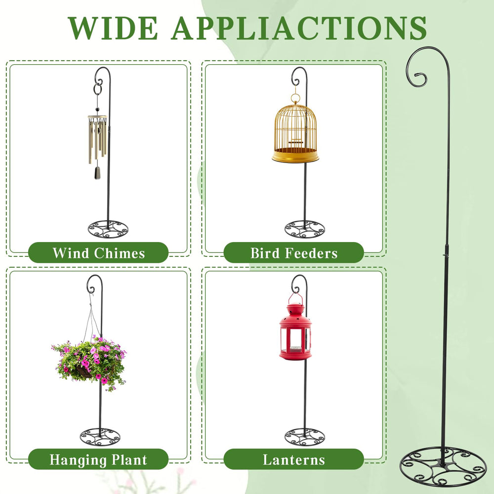 Two JaGely hooks installed in a garden adding elegant hanging points