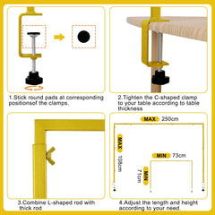 JALANCY clamp and pad attached to table edge providing secure, non-damaging grip