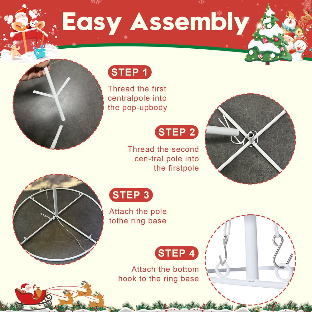 JALUNIVERSAL TRI assembly components showing poles and stakes for quick setup