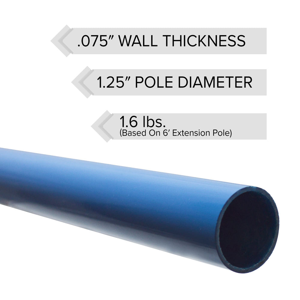 Jameson aluminum pole texture close-up showing lightweight strength benefit