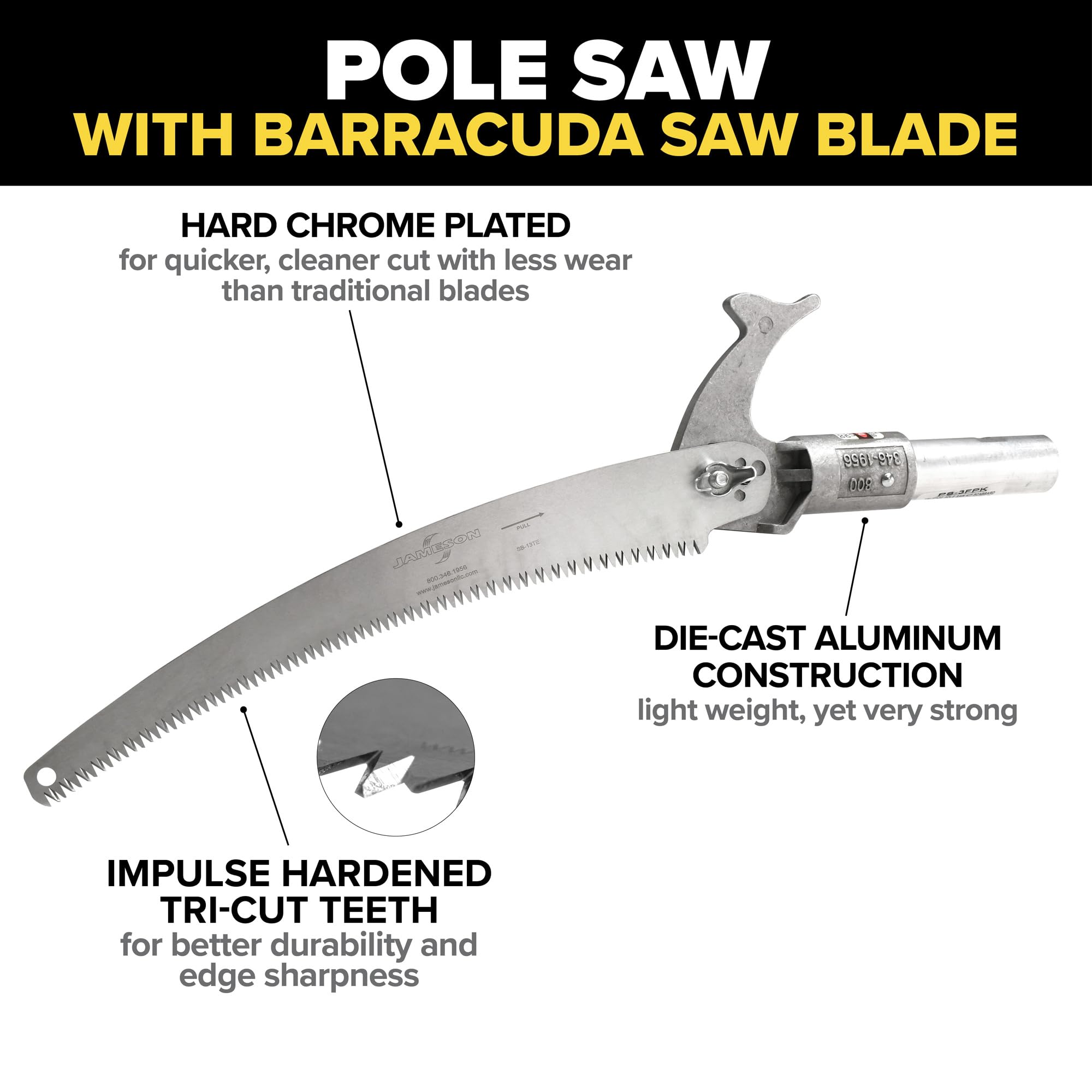 Jameson pruner rope and pulley arranged to show smooth, low-effort operation