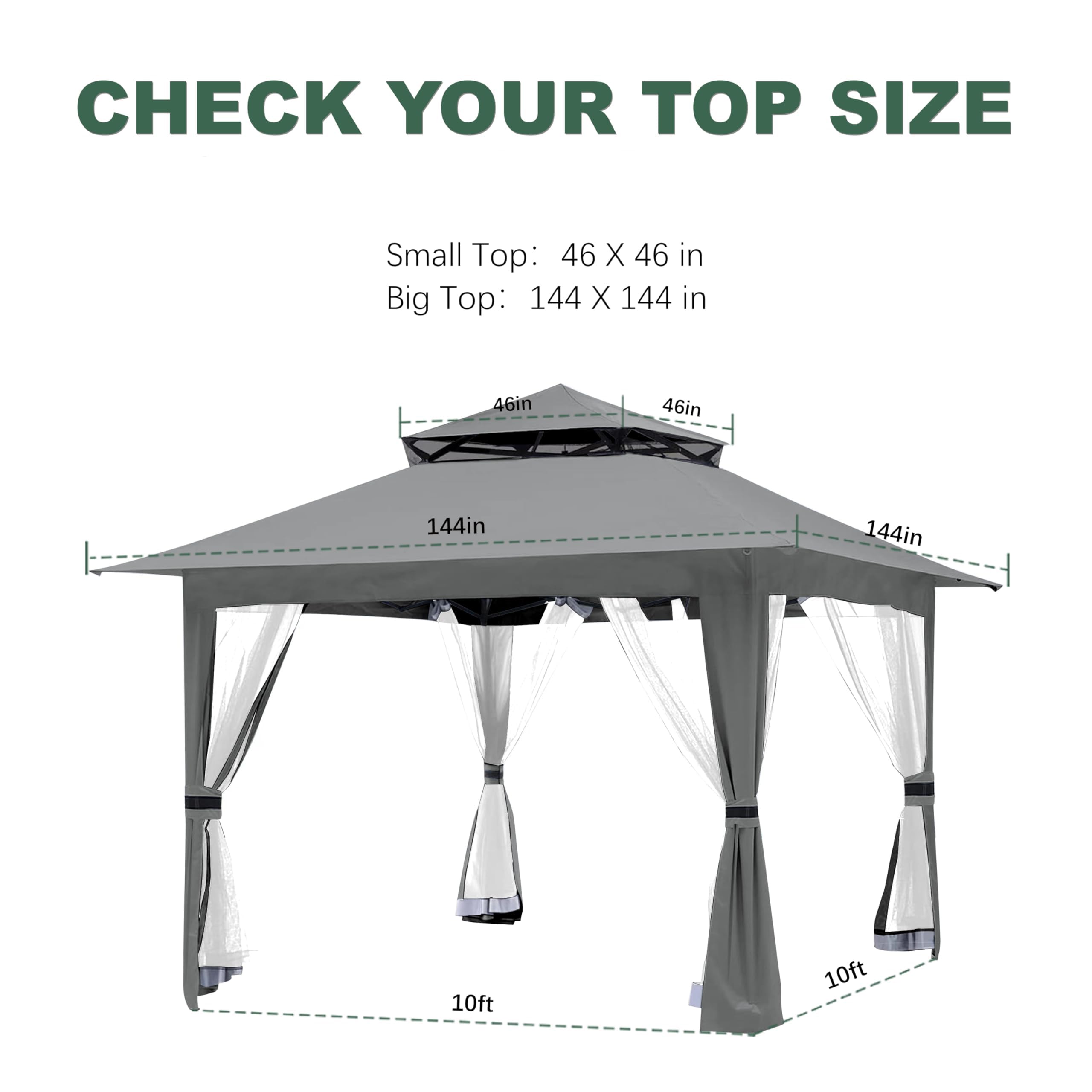 JANCANOPY canopy mounted on ABC 13x13 frame providing shaded outdoor area