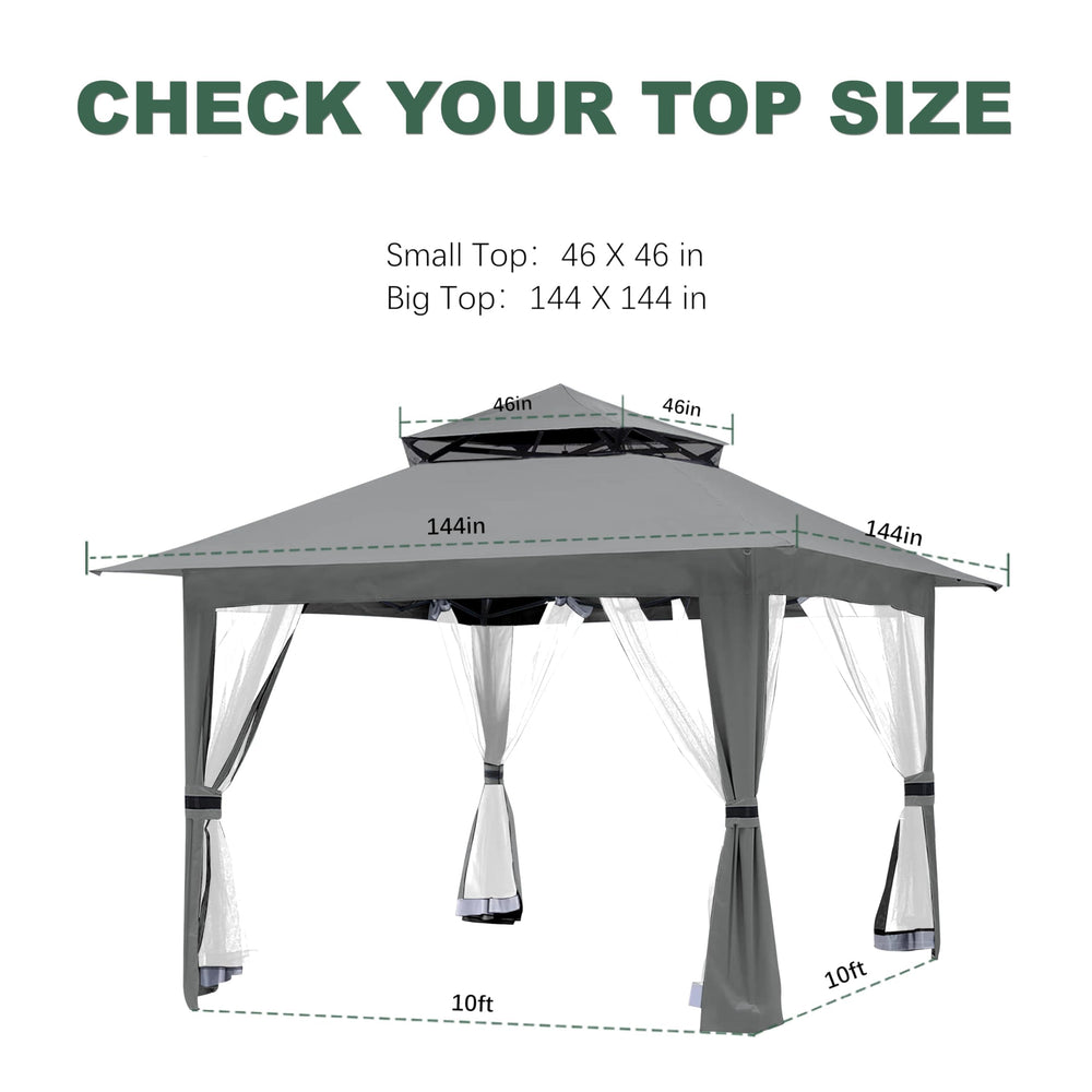 JANCANOPY canopy mounted on ABC 13x13 frame providing shaded outdoor area