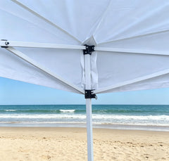 JANCANOPY close-up of canopy fabric and reinforced seam highlighting durable construction and secure fit