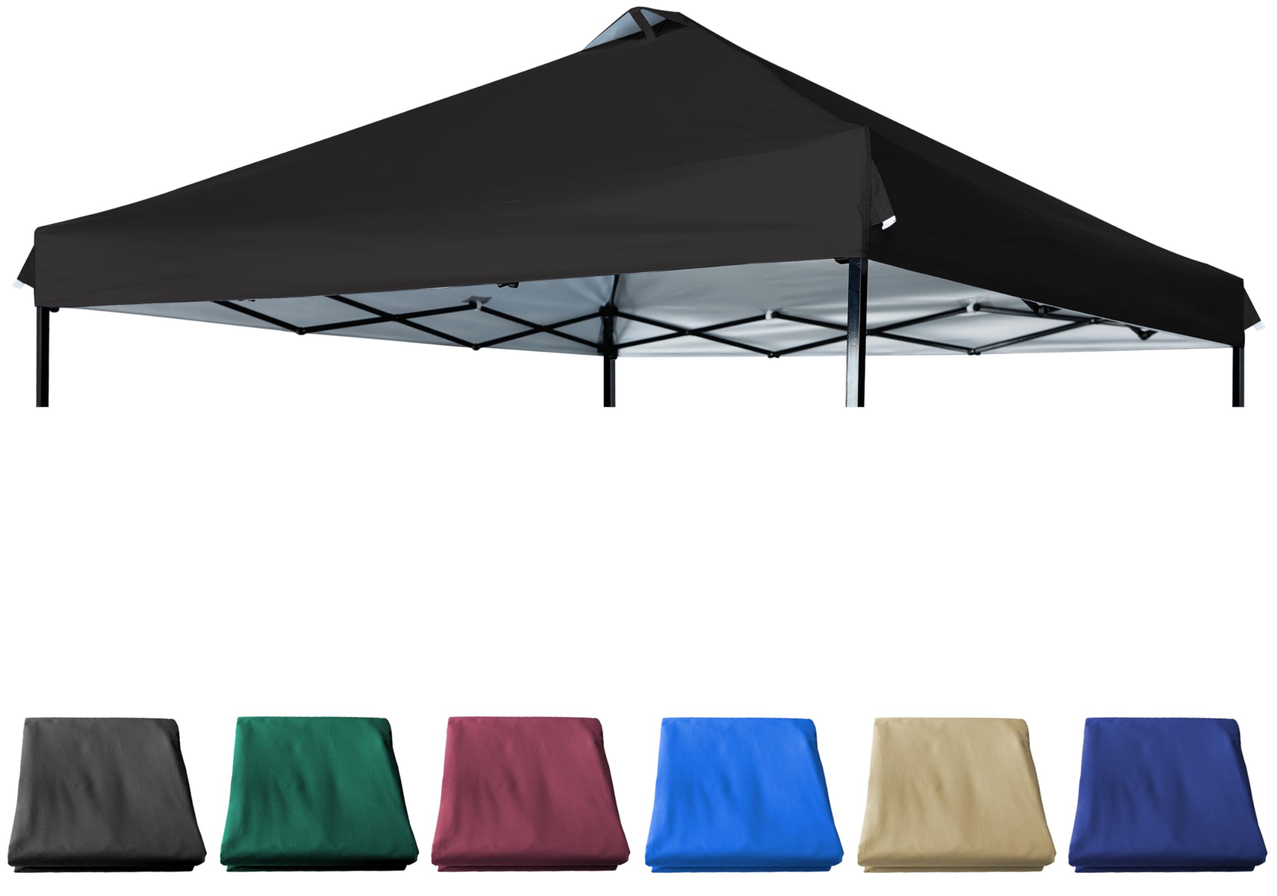 JANCANOPY front view of black replacement top showing full coverage and protection