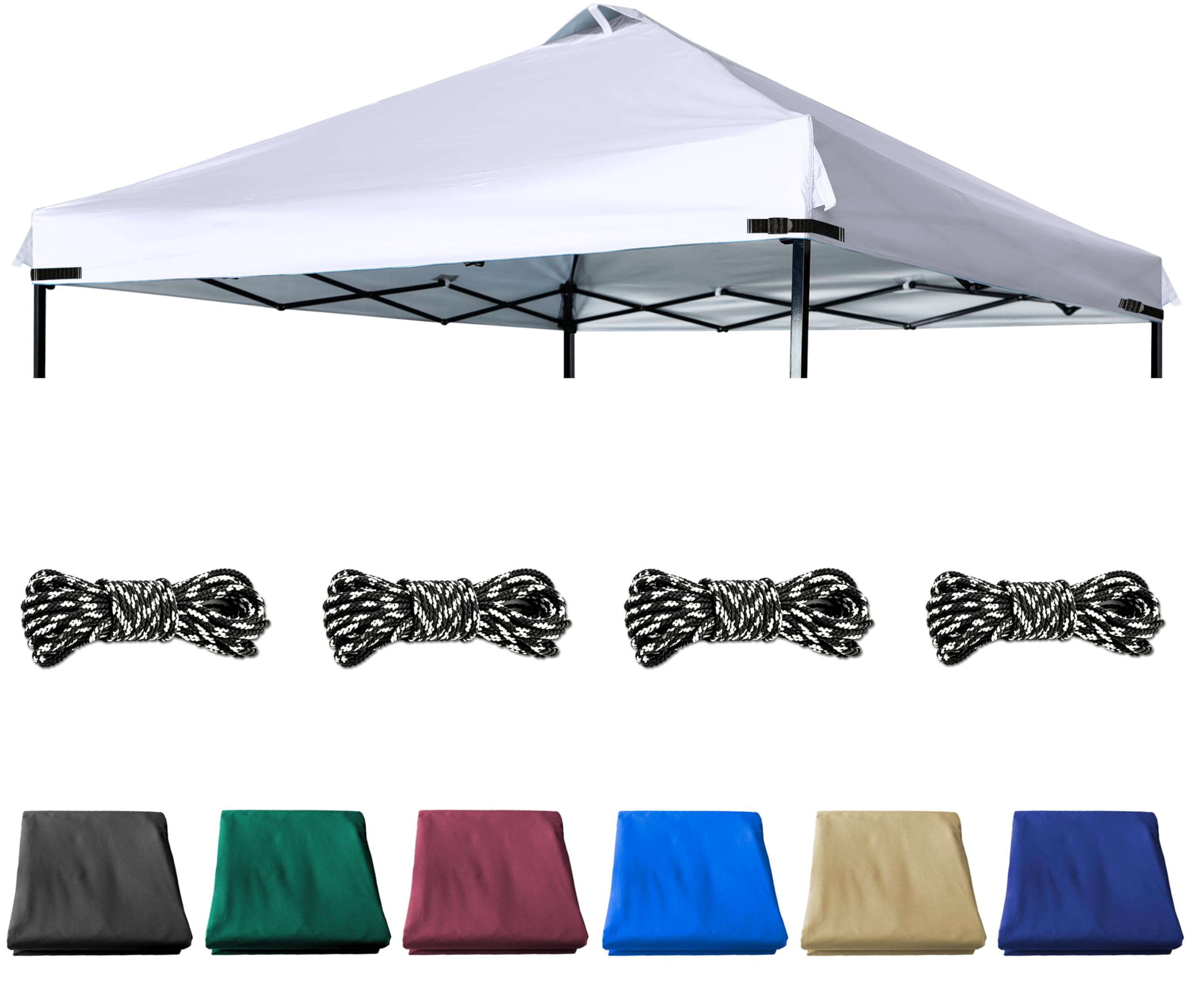JANCANOPY front view of 12x12 replacement top showing full coverage and protection