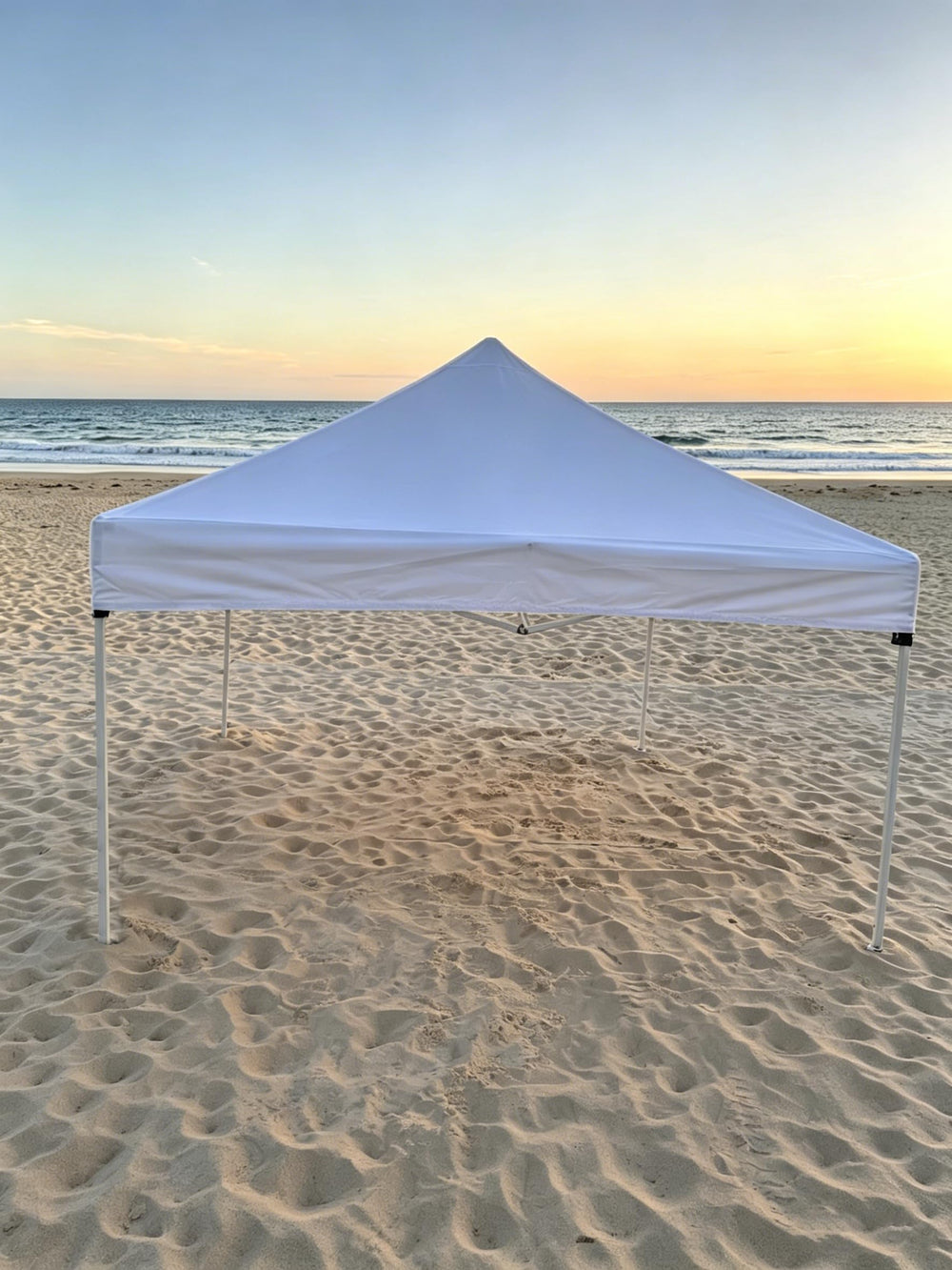 JANCANOPY canopy installed at a market booth with weight bags demonstrating stable, professional setup
