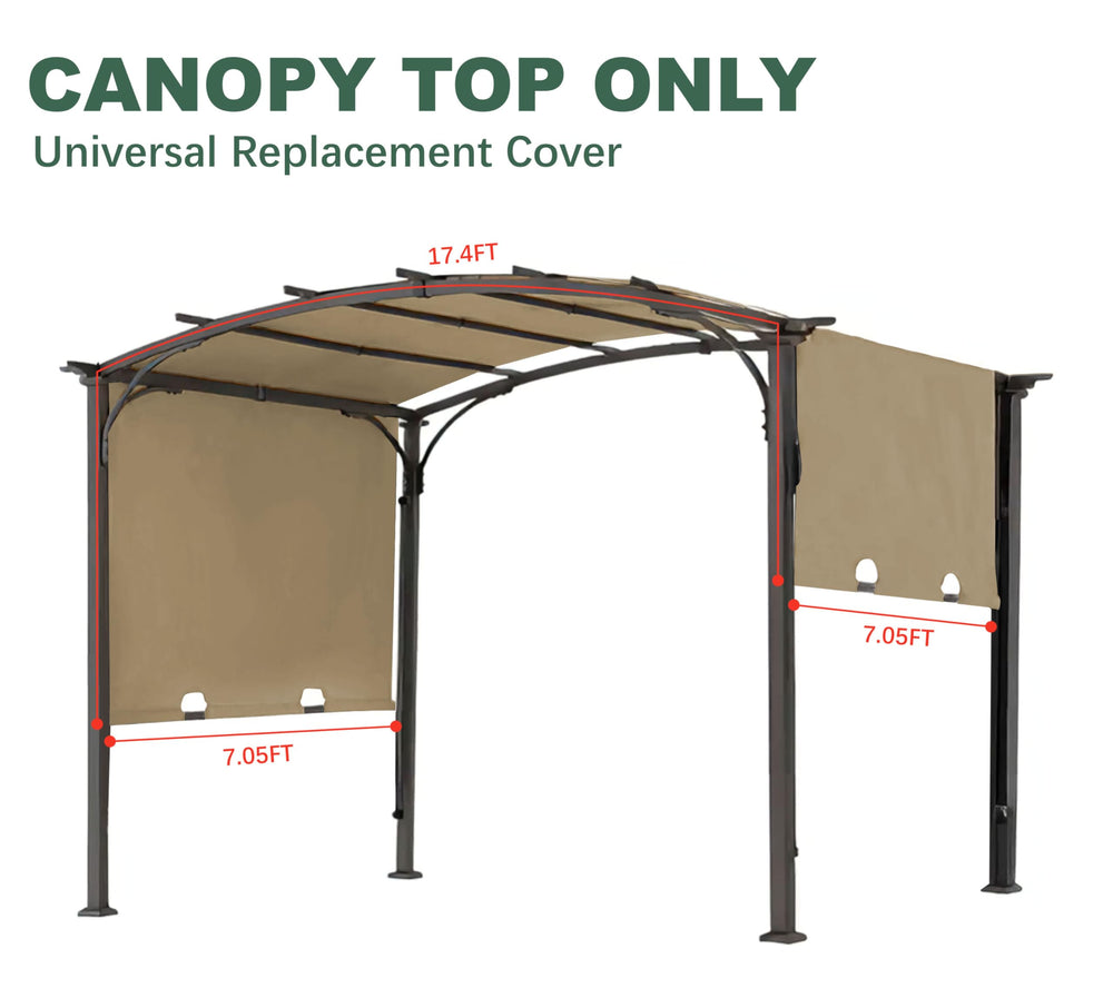 JANCANOPY installed on L-PGO8OPST pergola frame demonstrating proper fit