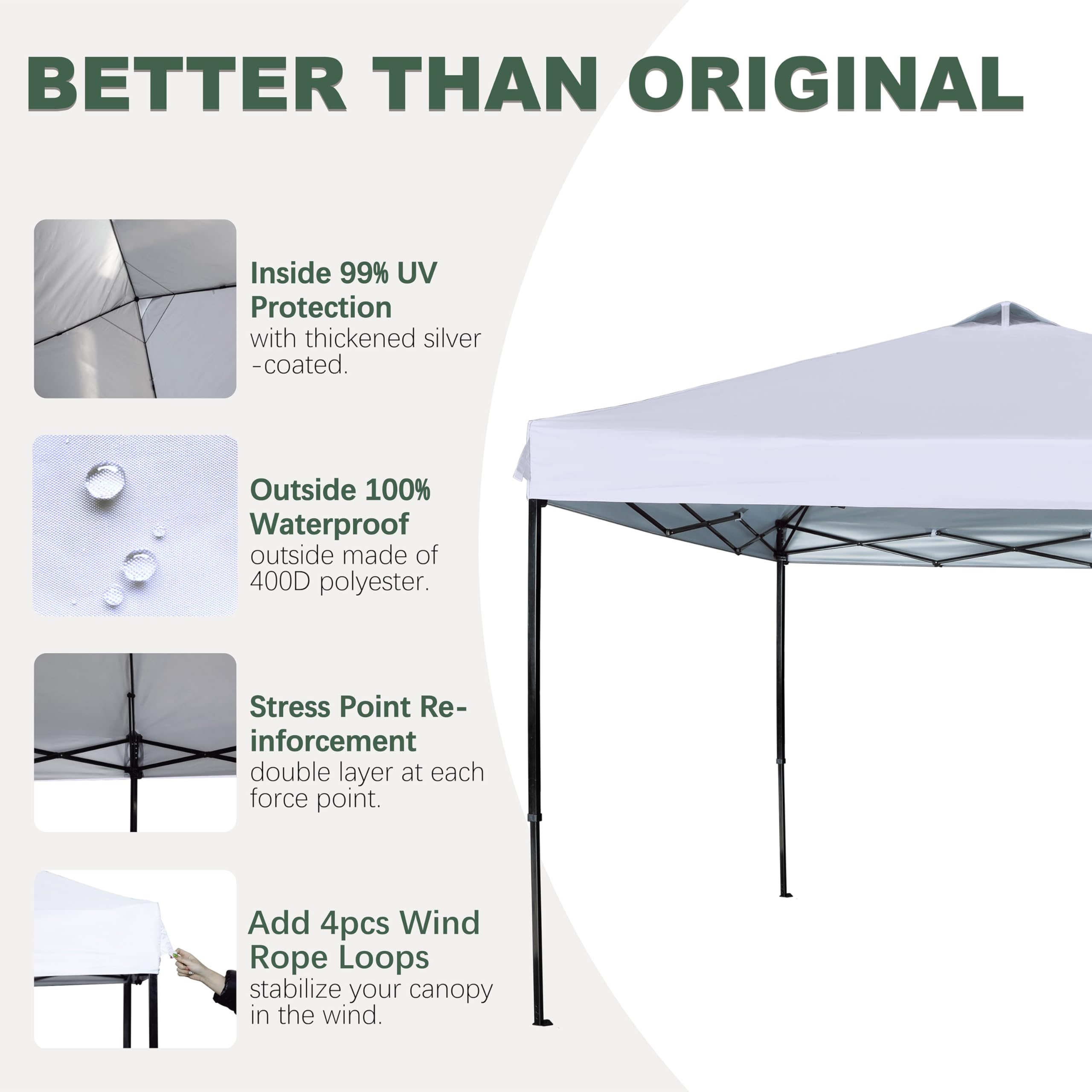 JANCANOPY silver-coated fabric texture reducing heat under canopy