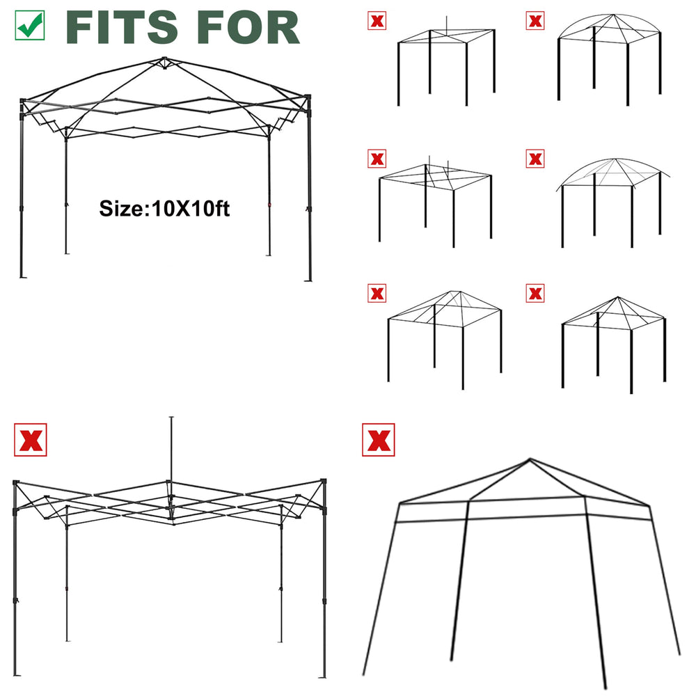 JANCANOPY top beside measuring tape showing 10x10 scale for accurate sizing