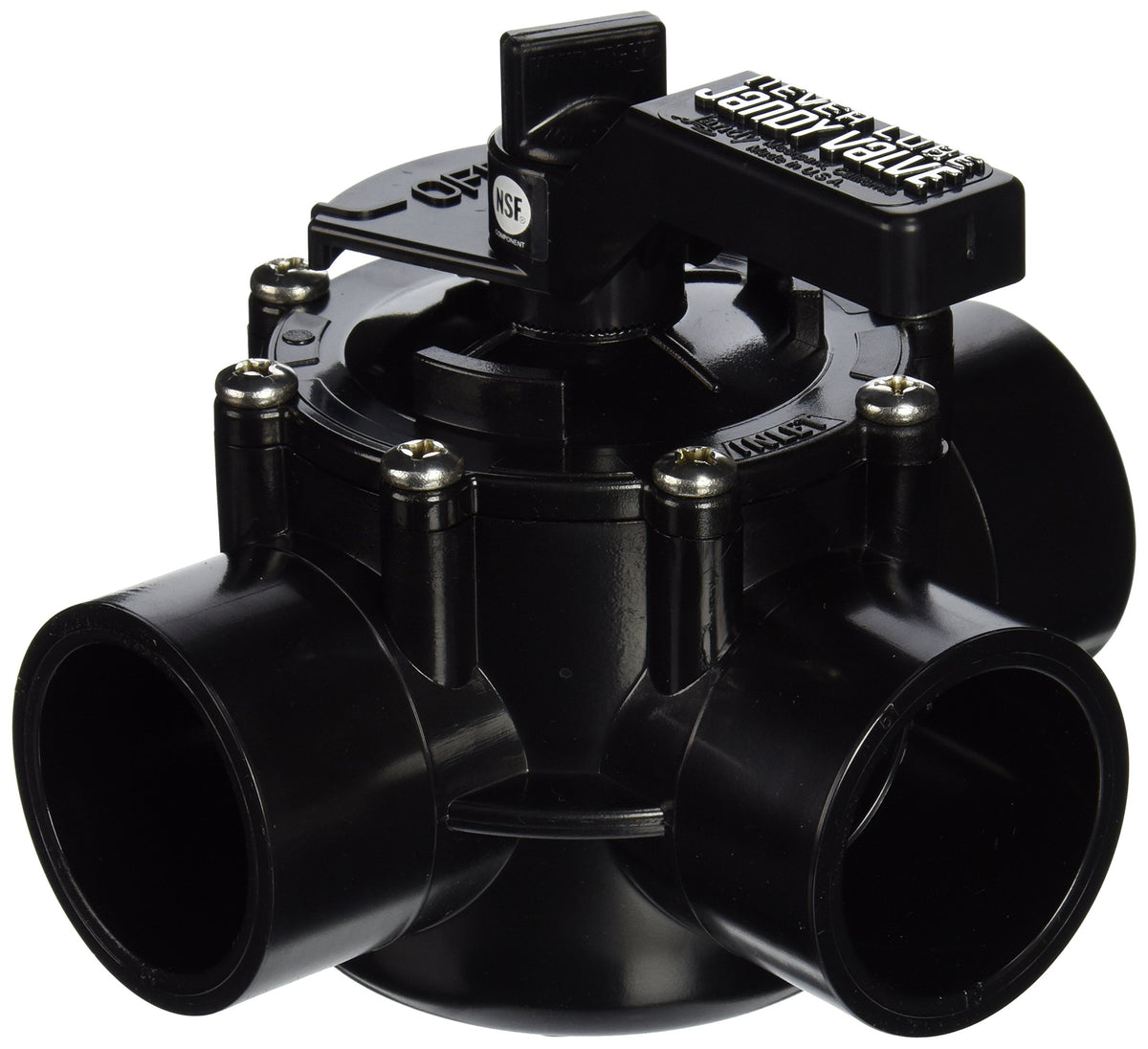 Jandy NeverLube 4715 front view showing ports and actuator boss for reliable automation