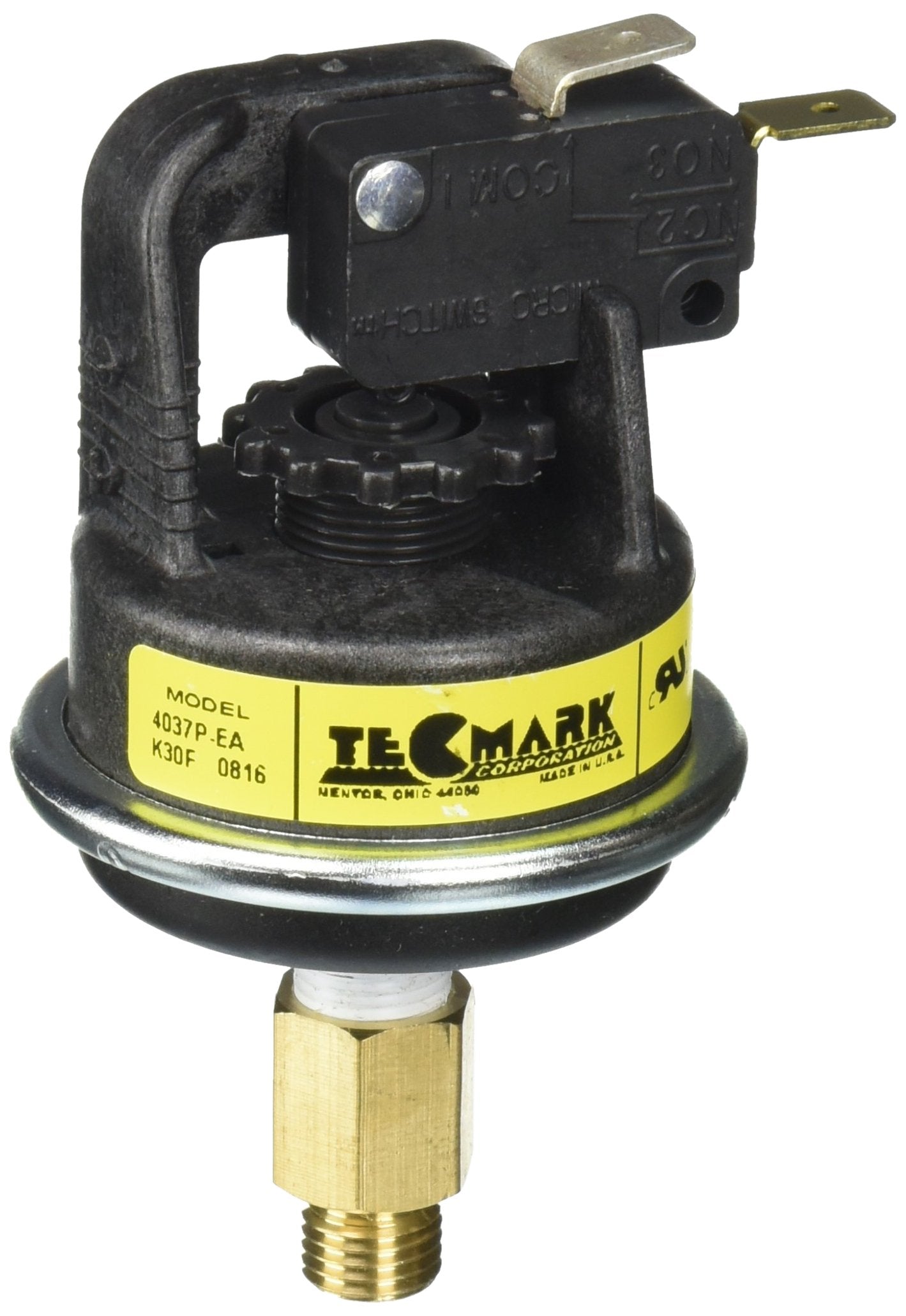 Jandy pressure switch front view showing connector and O-ring for reliable flow sensing