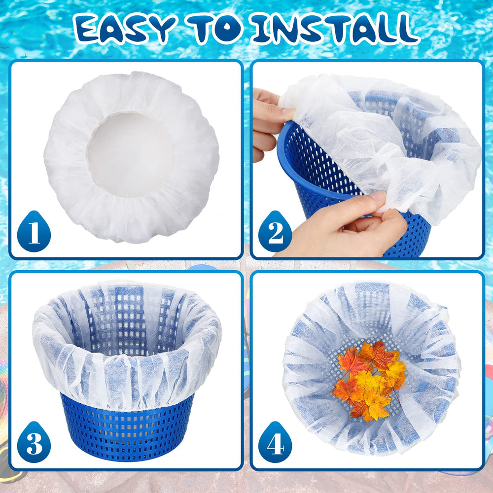 Janmercy skimmer sock installed on basket preventing pump clogs