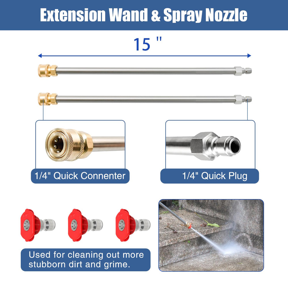 janz accessories laid out including wands nozzles and tape for on-site repairs