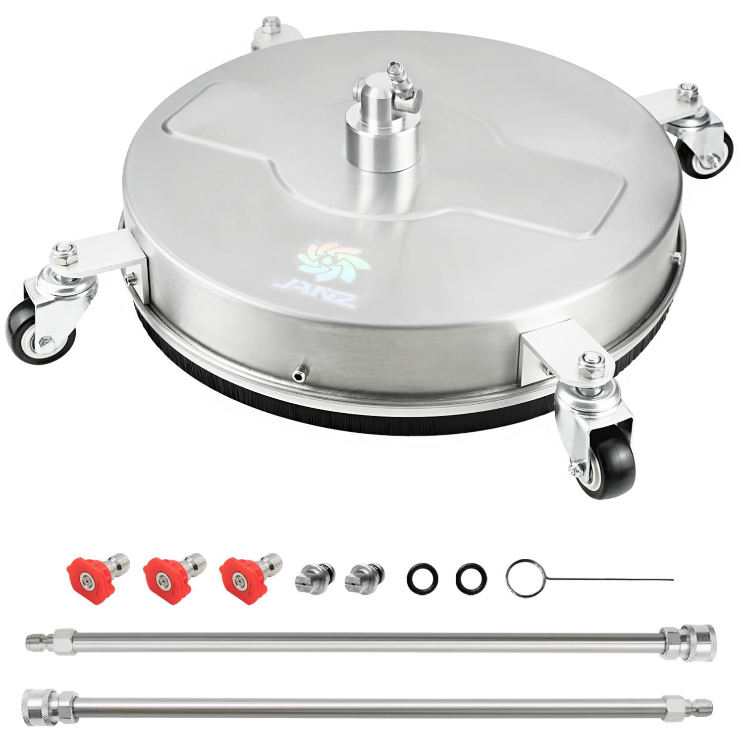 janz front view showing 17-inch housing and quick-connect for faster cleaning