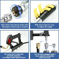 janz gutter cleaner attachment clearing leaves for efficient gutter flow