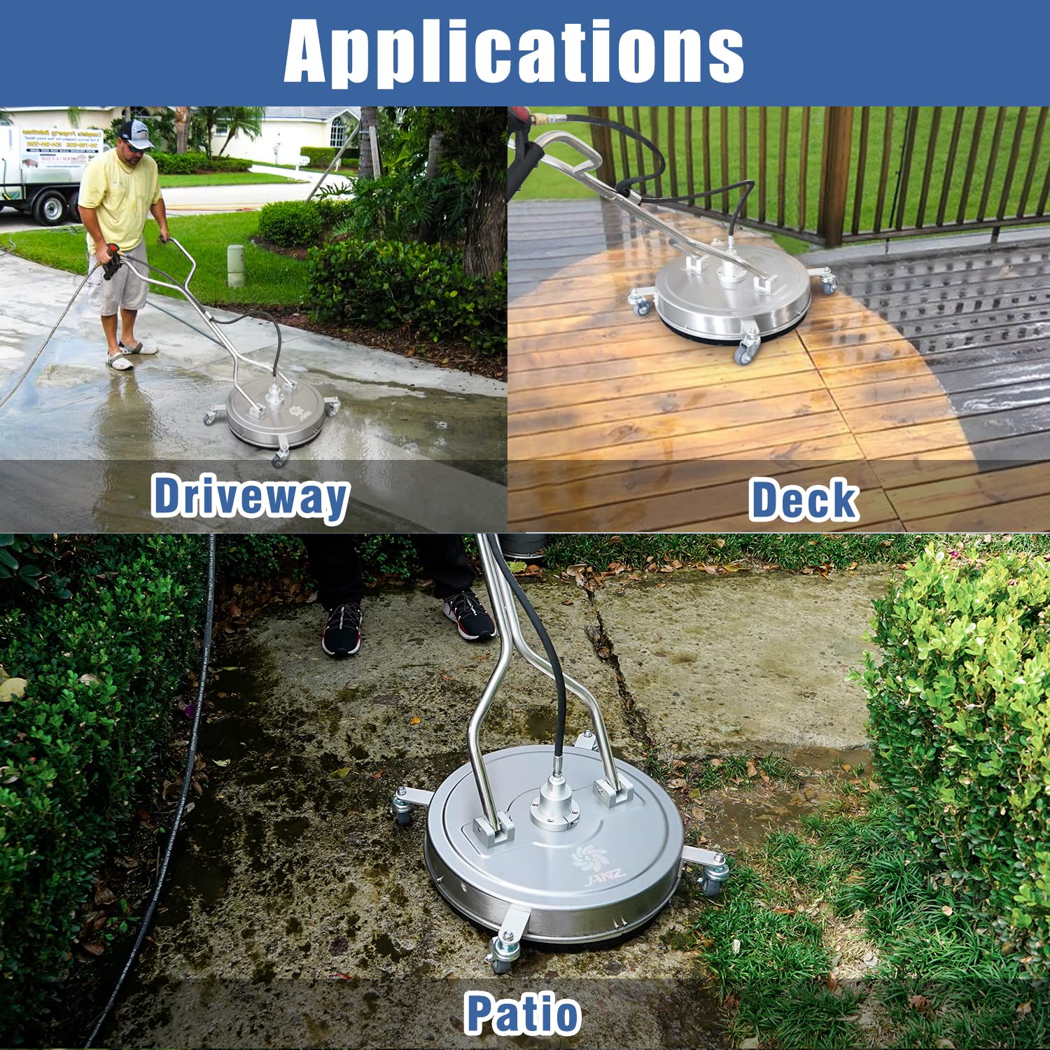 janz lifestyle driveway cleaning in action demonstrates faster, streak-free cleaning benefit