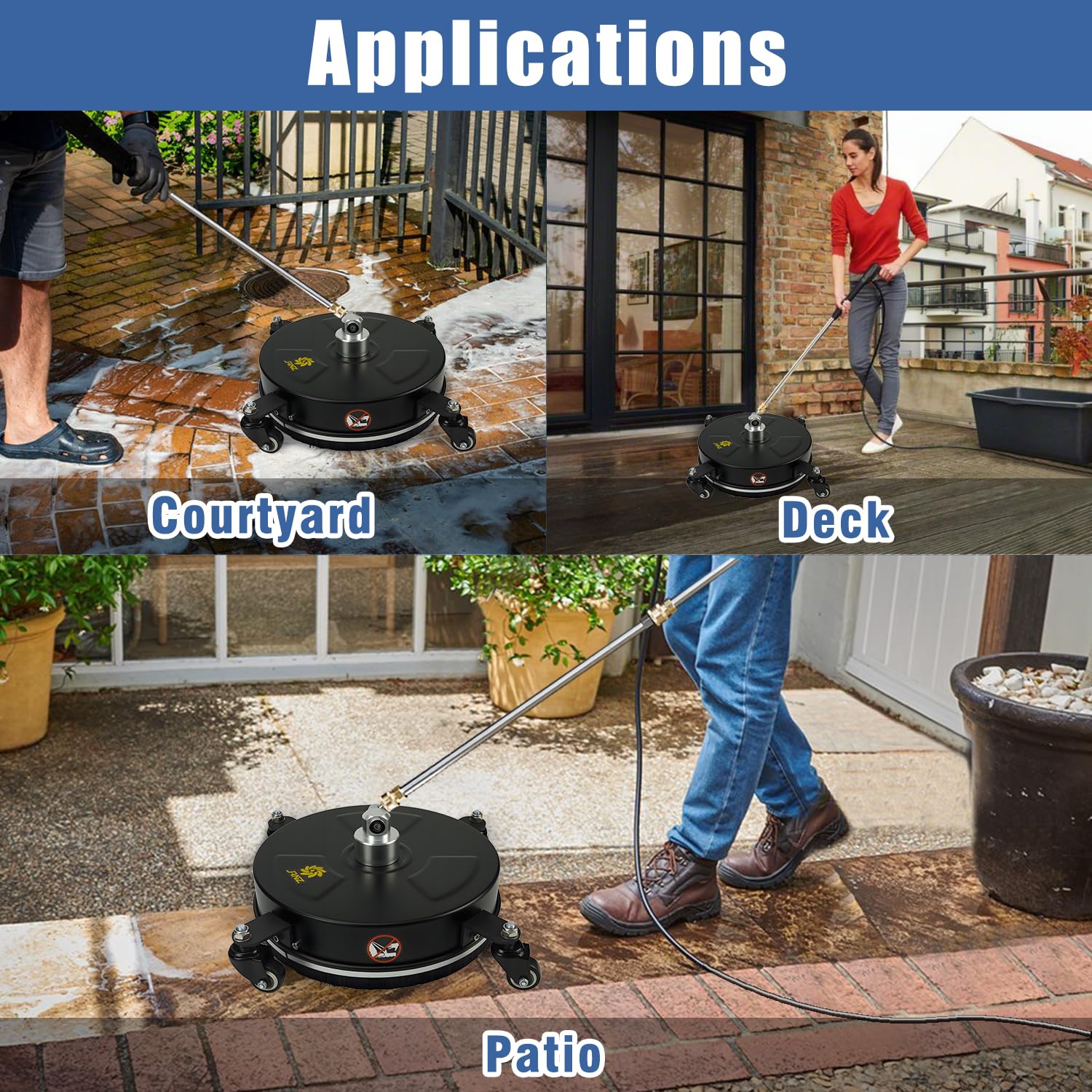 janz size comparison with a foot to show 14-inch cleaning path and scale