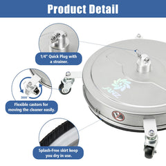 janz splash skirt and wheels detail, reduced overspray benefit