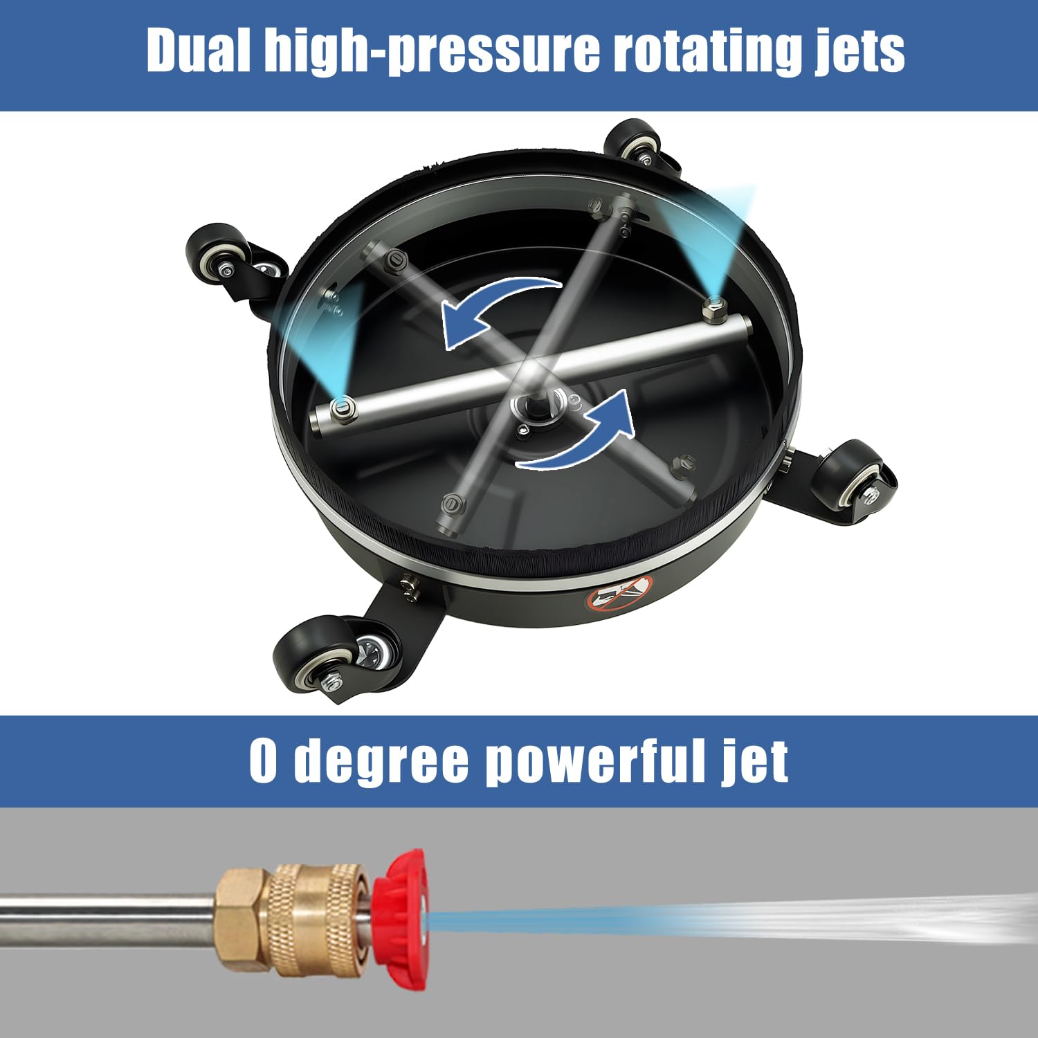 janz splash skirt and four wheels demonstrating reduced overspray and smooth movement