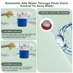 Jaolee close-up of float valve knob for easy hand-tight leak-free adjustment and reliability