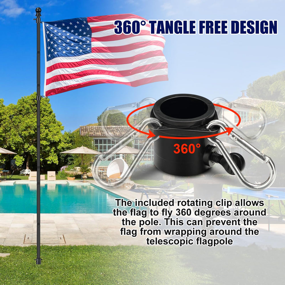 JAOTREL rotating flag rings in action preventing tangles and preserving flag