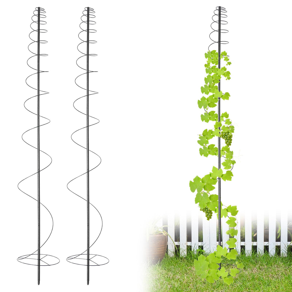 JAOTREL front view of trellis showing sturdy rustproof frame and clear benefit